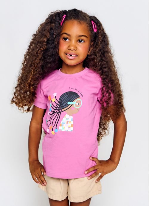 Blusa Infantil Menina Seu lado Borboleta - Rosa