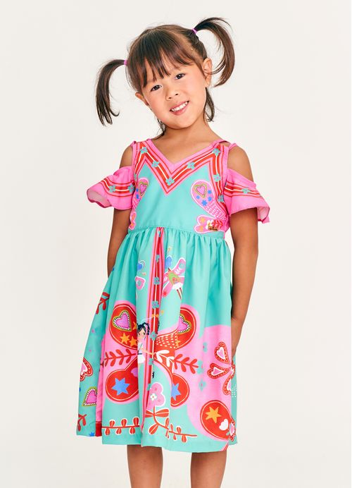 Vestido Infantil Estampa Um dia de borboleta