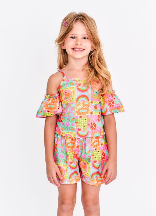 Conjunto Infantil Menina Estampa Patchflores