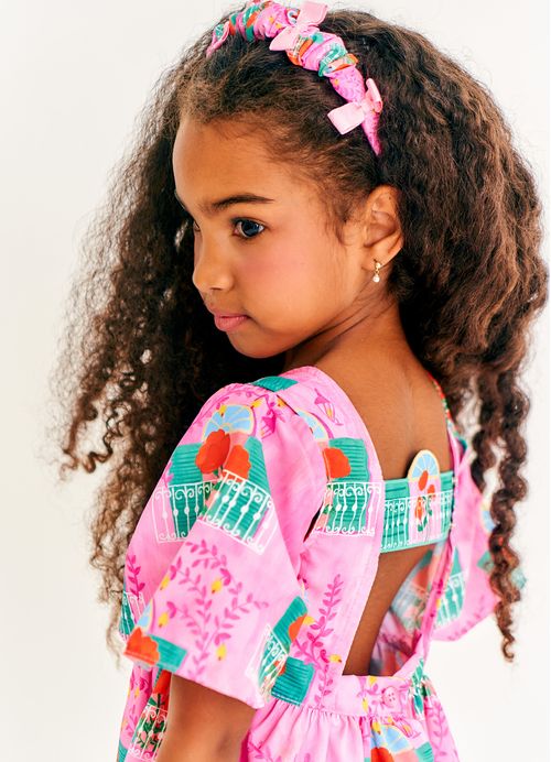 Arco para Cabelo Infantil Flores na Janela