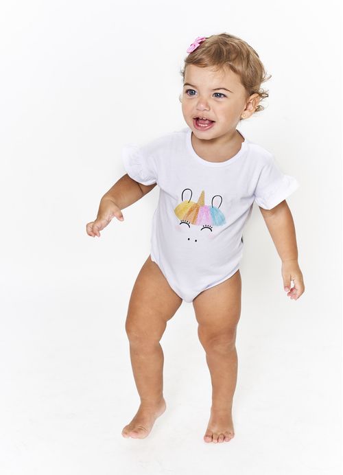 Body Infantil Menina Magia Alada - Branca