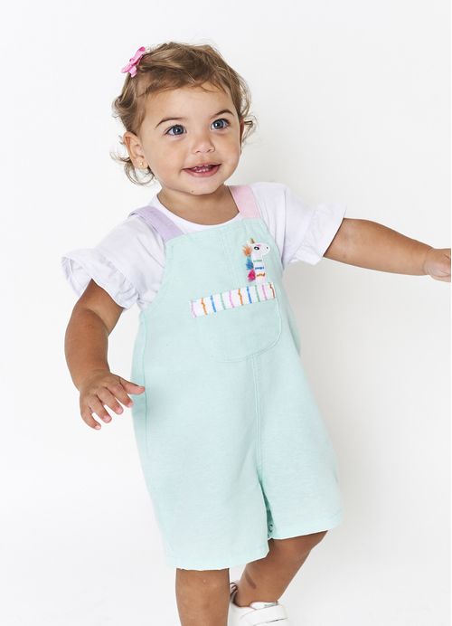 Jardineira Infantil Menina Magia Alada