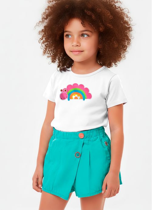 Short Infantil Menina Moderninho - Verde