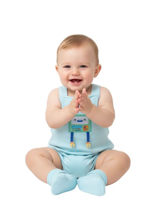 Jardineira Infantil Menino Robô