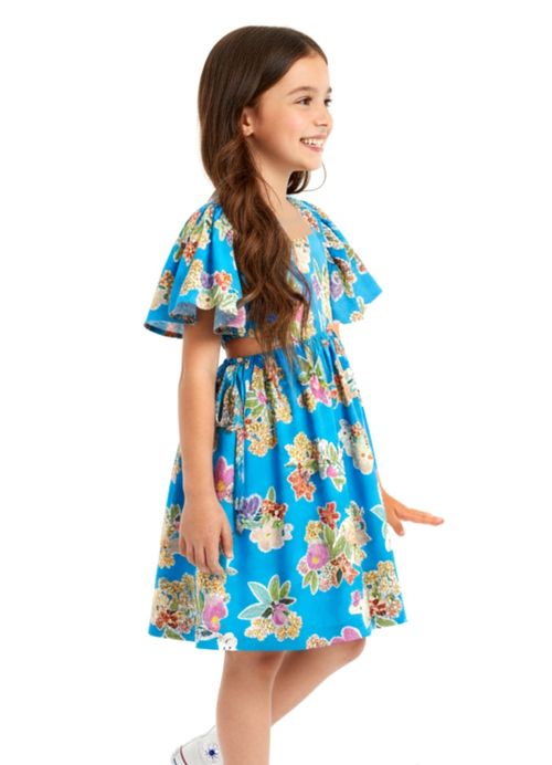 Vestido Infantil Estampa Aquarela de Flor