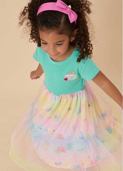 Vestido Infantil Estampa Princesas Candy