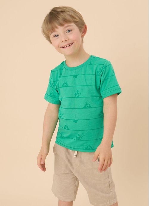 Camiseta Infantil  Menino Mickey e Amigos - Verde