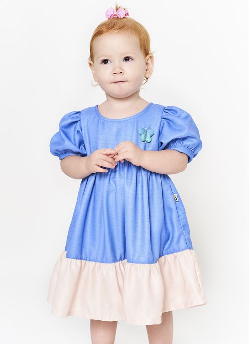 Vestido Infantil Além das Cores - Azul