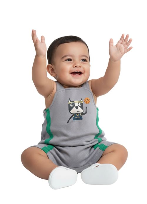 Jardineira Infantil Basquete Dog