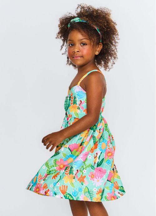 Vestido Infantil Estampa Recanto das Fadas