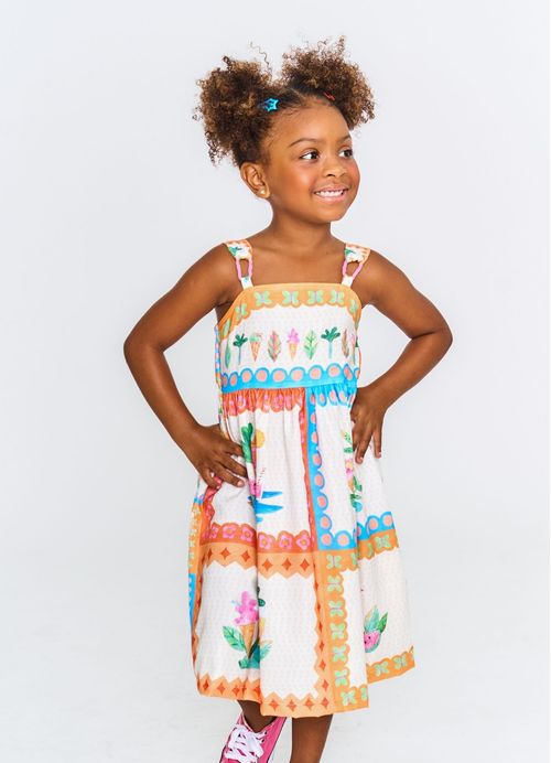 Vestido Infantil Estampa Delícias do Verão