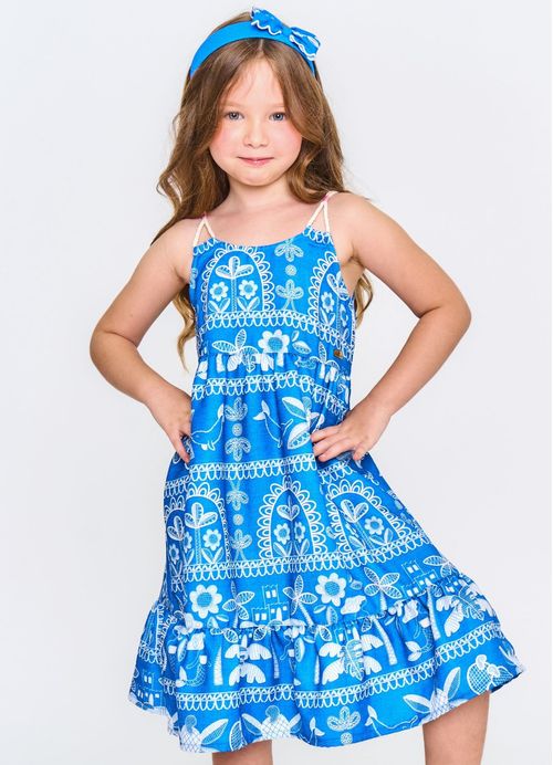 Vestido  Infantil Estampa No Litoral