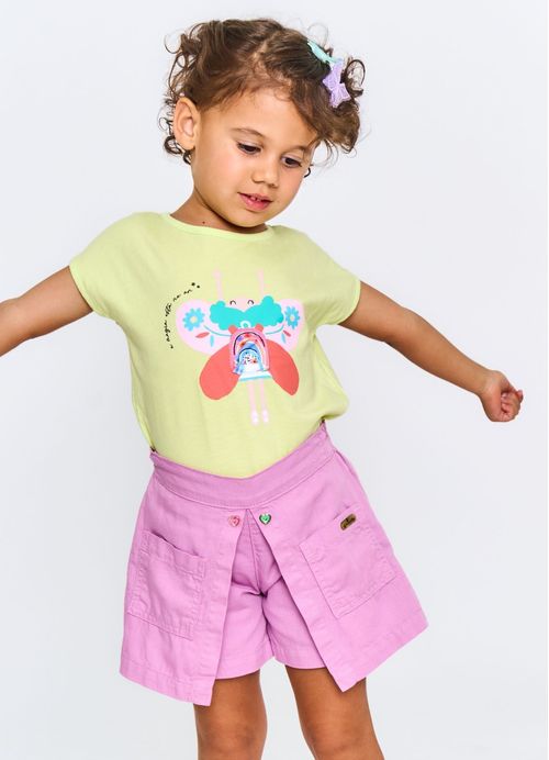 Short Saia Infantil Estampa Era Uma Vez