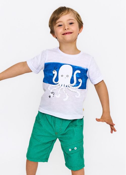 Camiseta Infantil Menino Explorador dos 7 Mares - Branco