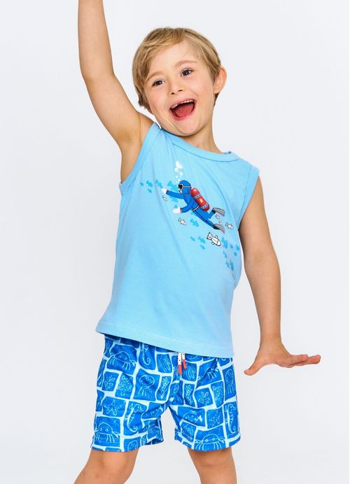 Regata Infantil Menino Explorador dos 7 Mares - Azul