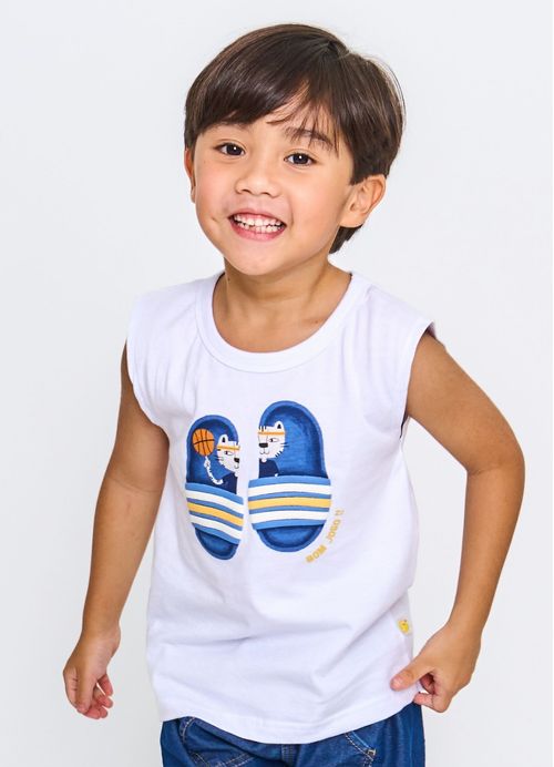 Regata Infantil Esporte Divertido -Branco