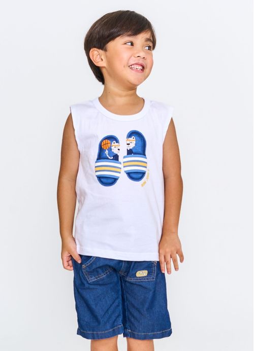 Bermuda Infantil Menino Esporte Divertido - Jeans