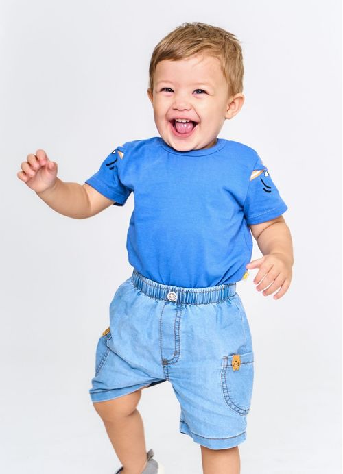 Bermuda  Infantil Menino Esporte Divertido - Jeans