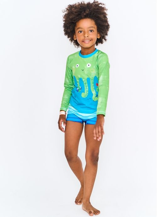 Blusa UV  Infantil Menino Estampa Polvinho
