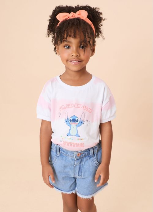 Blusa Infantil Menina Geotropical Lilo & Stitch
