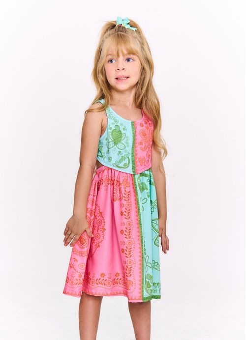 Vestido Infantil Estampa Lenço Tropical