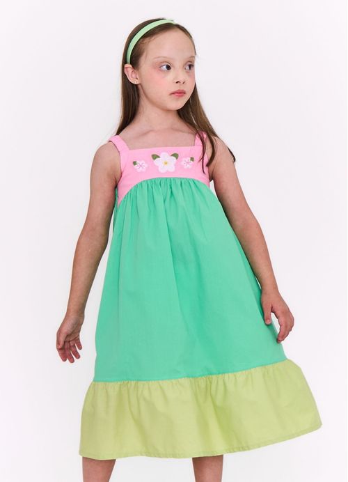 Vestido Infantil Floral Aurora - Verde