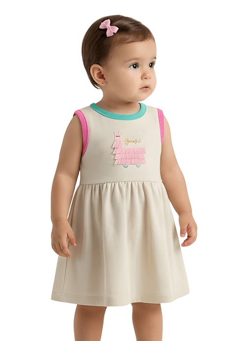 Vestido e Calcinha Infantil Lhama