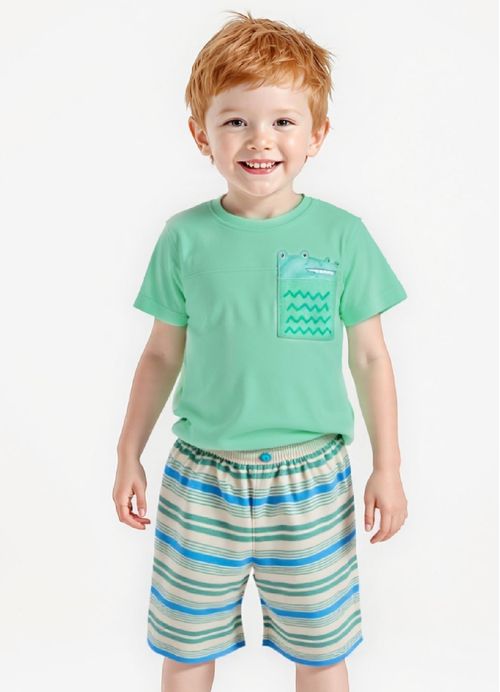 Bermuda Infantil Menino Jacaré Comilão