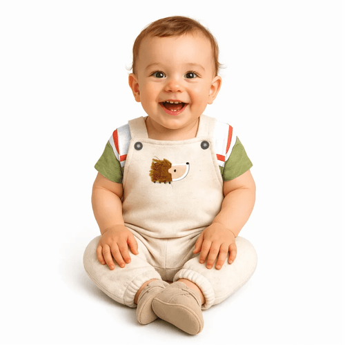 Jardineira Infantil Menino Fofuxo - Branco