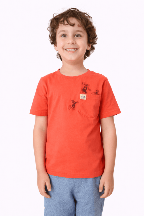 Camiseta Infantil Vermelha - Mickey e Seus Amigos