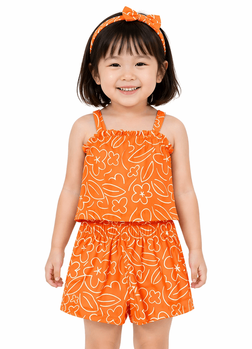 Conjunto Infantil Menina - Flores Pinceladas