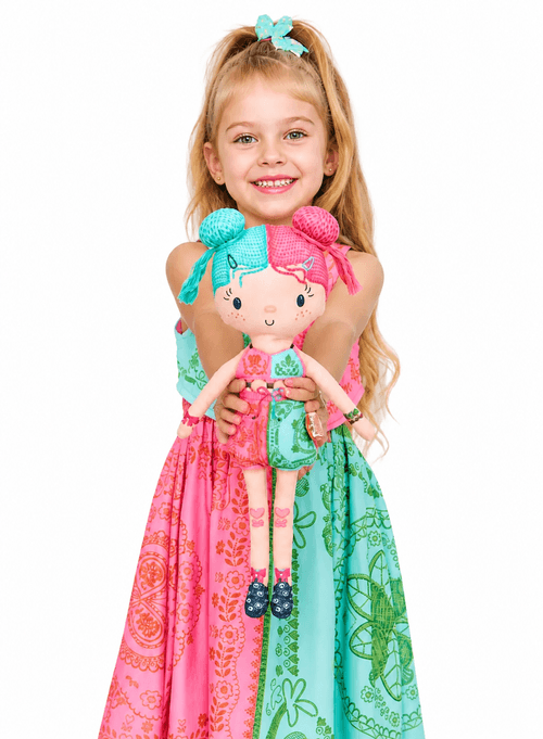 Almofada Boneca Infantil - Lenço Tropical