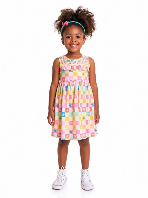 Vestido Infantil Xadrez - Pônei Clube